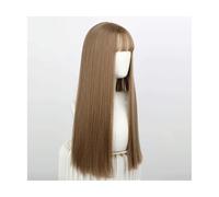 Parrucche per la cura dei capelli lunghe parrucca dritta con scoppi grigi ombre lunghe parrucca ombre parrucca sintetica naturale morbida parrucche per capelli dritti festeggia