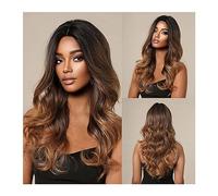 Parrucche per la Donna Ombre Biondo Marrone Parrucca Sintetica Parrucche Onde Lunghe Ricce for Le Donne Cosplay Quotidiano Naturale Parte Centrale Dei Capelli Fibra Resistente Al Calore Costume/Parruc