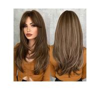 Parrucche per la Donna Parrucca bionda miele lunga e liscia, parrucche sintetiche a strati for uso quotidiano, fibra resistente al calore Costume/Parrucca quotidiana