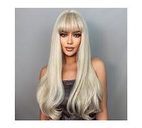 Parrucche per la Donna Parrucche sintetiche Cosplay biondo cenere chiaro con frangia Parrucca di capelli Lolita a onde lunghe e sciolte for donne bianche Resistente al calore quotidiano naturale Costu