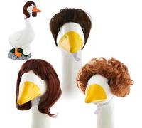 Parrucche per oche da portico, capelli con oche da portico, per parrucca GOOSSE, set di 3 graziose parrucche intrecciate per statuette da giardino all'aperto, statue da patio, divertenti