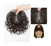 Parrucche Pezzo di parrucca Sostituzione dei capelli della testa delle donne Copertura della mamma Capelli bianchi Soffici Aumenta la quantità di capelli veri Pezzo di capelli veri Parrucca da donna(C