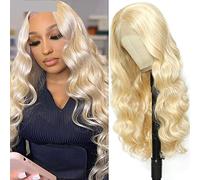 Parrucche pizzo ondulato Parrucca anteriore del merletto Parrucche sintetiche for le donne pizzo parrucca frontale Bionda Highlight Bundry Wig Cosplay Weart Weart Parrucche sintetiche naturali(Body-61