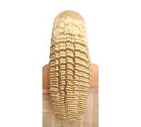 Parrucche pronte da indossare Parrucche anteriori in pizzo HD con onde profonde bionde for capelli umani, densità 250, pre pizzicate for le donne Adatto anche ai principianti(18inches)