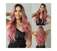 Parrucche Quotidiano Party Ombre Parrucca riccia bianca argentea con frangia Parrucche Lolita naturali sintetiche Parrucca for capelli ondulati lunghi for cosplay da donna Parrucca da donna(Color:MW90