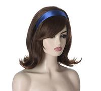 Parrucche retrò per le donne | FVCENT 70's Retro Beehive Style Vintage Look Flicked Beehive Bob 50's Style Parrucca Costume da donna Parrucca con Bangs Halloween wtih Navy Headband(Marrone)
