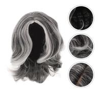 Parrucche ricce corte bianche argento per le donne Parrucche sintetiche