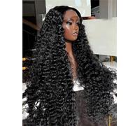 Parrucche Ricce Crespe 13X4 Parrucche Frontali In Pizzo Per Capelli Umani Da 30 40 42 Pollici Parrucca Frontale In Pizzo Con Onda Profonda 1 32inches#220#13x5