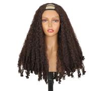 Parrucche Ricce E Crespe Da 24 Pollici Con Parte A U For Donne Nere, Parrucca Senza Colla Da Indossare E Indossare A 180° Con Riccioli Elastici Unici Alla Fine Extension per Capelli(Light brwon)