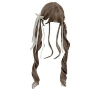 Parrucche ricce lunghe e ricci, sintetiche, dall'aspetto naturale, copricapo alla moda, per feste cosplay e spettacoli anime