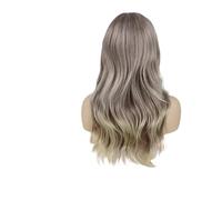 Parrucche ricce lunghe for capelli sintetici 1pc for le donne Parrucca for l'onda del corpo della signora con frangia Acconciatura ondulata naturale resistente al calore Ombre Bionda(Style-6)