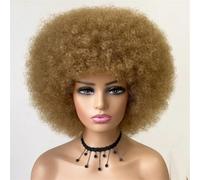 Parrucche Ricci Afro Crespi Capelli Corti Con Frangia Per Donne Nere Cosplay Africana Sintetica Ombre Glueless
