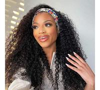 Parrucche Ricci Crespi Afro Kinky Curly Human Hair Wigs With Headband Nero Capelli Veri Ricci Per Donne Nere Da 28 Pollici 180% Di Densità Naturale