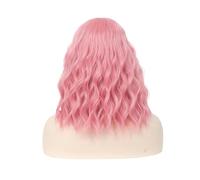 Parrucche rosa 1pc for le donne parrucca corta Bob con frangia capelli sintetici ondulati una bella festa cosplay Ah