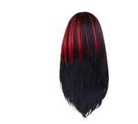Parrucche rosse e nere 1pc for le donne parrucca lunga diritta for capelli sintetici con frangia Drag Queen Costume Cosplay Ombre