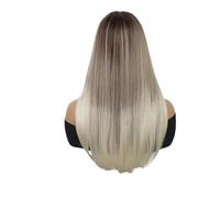 Parrucche rosse lunghe 1pc for le donne parrucca diritta setosa for capelli sintetici con frangia Cosplay Drag Queen Party Costume quotidiano(Ombre Blonde)