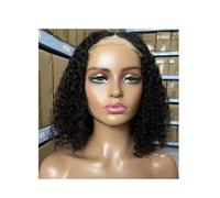 Parrucche senza colla, Wear and Go 5x5 Jerry Curly Bob Parrucche anteriori in pizzo for capelli umani for donne nere Densità 200 Capelli Estensioni(10 inch)