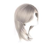 Parrucche sintetiche anteriori in pizzo grigio argento, parrucca ondulata corta da donna for feste cosplay Soffice e Naturale