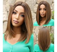 Parrucche sintetiche bionde grigie bianche con frangia Parrucca corta e liscia per donne Cosplay quotidiano Capelli naturali resistenti al calore-LC2022-1