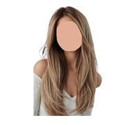 Parrucche sintetiche bionde lunghe Ombre Parte centrale Stratificazione diritta naturale, compatibile for l'uso quotidiano di cosplay feste da donna(SWLC1208-2BR24)