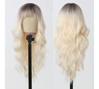 Parrucche sintetiche bionde marroni Ombre per le donne Parrucche lunghe naturali per capelli ondulati con frangi
