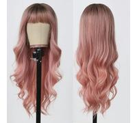 Parrucche sintetiche bionde marroni Ombre per le donne Parrucche lunghe naturali per capelli ondulati con frangi