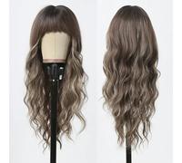 Parrucche sintetiche bionde marroni Ombre per le donne Parrucche lunghe naturali per capelli ondulati con frangi