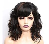 Parrucche Sintetiche Bionde Ricce Con Frangia Parrucca Nera Ondulata Bob Per Donne Parrucche Con Capelli Lunghi Fino Alle Spalle