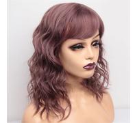 Parrucche Sintetiche Bionde Ricce Con Frangia Parrucca Nera Ondulata Bob Per Donne Parrucche Con Capelli Lunghi Fino Alle Spalle