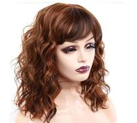 Parrucche Sintetiche Bionde Ricce Con Frangia Parrucca Nera Ondulata Bob Per Donne Parrucche Con Capelli Lunghi Fino Alle Spalle