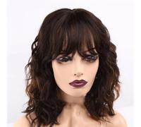 Parrucche Sintetiche Bionde Ricce Con Frangia Parrucca Nera Ondulata Bob Per Donne Parrucche Con Capelli Lunghi Fino Alle Spalle