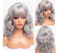 Parrucche Sintetiche Bionde Ricce Con Frangia Parrucca Nera Ondulata Bob Per Donne Parrucche Con Capelli Lunghi Fino Alle Spalle