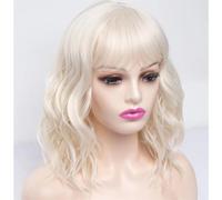 Parrucche Sintetiche Bionde Ricce Con Frangia Parrucca Nera Ondulata Bob Per Donne Parrucche Con Capelli Lunghi Fino Alle Spalle