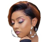 Parrucche Sintetiche Bob Da Donna Parrucca Corta in Pizzo Frontale Bionda Oro Per Uso Quotidiano