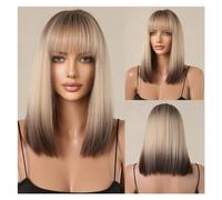 Parrucche Sintetiche Bob Di Media Lunghezza Ombre Con Frangia For Parrucca Cosplay Resistente Al Calore Da Donna Facile Da Indossare