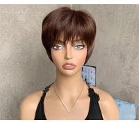 Parrucche Sintetiche Con Frangia Per Donna Short Natural Wave Fluffy Hair Daily Wear Mommy Wigs