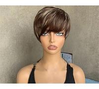 Parrucche Sintetiche Con Frangia Per Donna Short Natural Wave Fluffy Hair Daily Wear Mommy Wigs