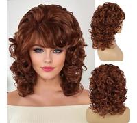 Parrucche Sintetiche Con Frangia Soffice Morbida Parrucca Riccia Rimbalzante Per Donna Costume Quotidiano Da Donna Festa Cosplay Capelli Finti