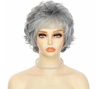 Parrucche sintetiche corte bionde con onde naturali e strati, taglio pixie, con frangia soffice per le donne, in fibra resistente al calore, parrucche giornaliere-ZY-164-8 pollici-1 pz