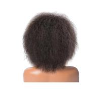 Parrucche sintetiche corte da 6 pollici crespi dritti resistenti al calore per le donne afro africane parrucca piena aggiunge volume dei capelli(marrone scuro)