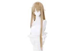 Parrucche sintetiche Cosplay Costume Wig, Parrucca Capelli sintetici 100cm lunga Champagne Silicone Parrucche da donna Parrucca resistente al calore