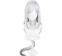 Parrucche sintetiche Cosplay Costume Wig, Parrucca for capelli lunghi sfumati in bianco e nero, parrucca for costume anime con capelli lisci, frangia e treccia