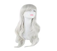 Parrucche sintetiche Cosplay Costume Wig, Parrucca sintetica resistente al calore, lunga e ondulata, blu, for donne, costume, carnevale, maschera, Halloween, festa, salone(Silver grey)