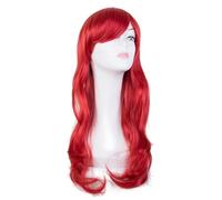 Parrucche sintetiche Cosplay Costume Wig, Parrucca sintetica resistente al calore, lunga e ondulata, blu, for donne, costume, carnevale, maschera, Halloween, festa, salone(Red)