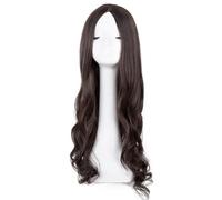 Parrucche sintetiche Cosplay Costume Wig, Riga centrale Capelli biondi da donna Costume Carnevale Halloween Party SalonHairpiece Parrucca alla moda, capelli lunghi ricci con riga media color lino(Brow