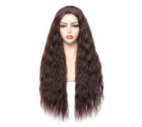 Parrucche sintetiche del merletto Ombre Lunga Onda Naturale Parte Centrale Parrucca Dei Capelli Per Le Donne Bianche