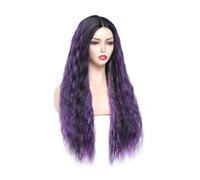 Parrucche sintetiche del merletto Ombre Lunga Onda Naturale Parte Centrale Parrucca Dei Capelli Per Le Donne Bianche