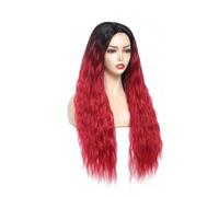 Parrucche sintetiche del merletto Ombre Lunga Onda Naturale Parte Centrale Parrucca Dei Capelli Per Le Donne Bianche