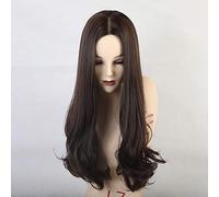 Parrucche sintetiche GHK Parrucche marroni per le donne Lungo ondulato Misto Evidenziare Parrucche profonde per le donne Attaccatura dei capelli naturale Parrucche Cosplay