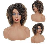 Parrucche sintetiche intrecciate da 8 pollici per donne nere parrucca sintetica dreadlock all'uncinetto con estremità ricce resistenti al calore parrucche corte afro crespe quotidiane A
